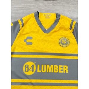 Pittsburgh Riverhounds Jersey Mens S Yellow Gray Soccer Football Futbol USL SC